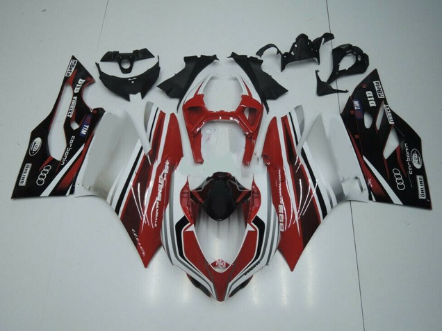 Großhandel Ducati Panigale 899 Motorrad Verkleidung 2011-2014 - Weiss Rot Glanzendes Schwarz