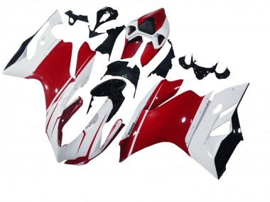 Großhandel Ducati 1199 Motorrad Verkleidung 2011-2014 - Weiss Rot Glanzendes Schwarz
