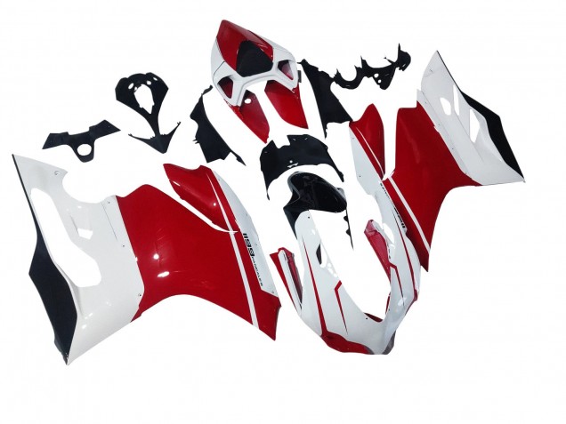 Großhandel Ducati 1199 Motorrad Verkleidung 2011-2014 - Weiss Rot Glanzendes Schwarz