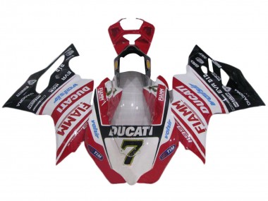 Großhandel Ducati 1199 Motorrad Verkleidung 2011-2014 - Weiss Rot Glanzendes Schwarz Fiamm Valsir 7