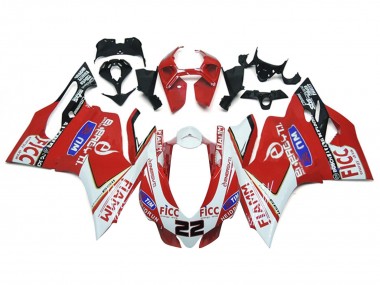 Großhandel Ducati 1199 Motorrad Verkleidung 2011-2014 - Weiss Rot Glanzendes Schwarz Fiamm Ficc 22