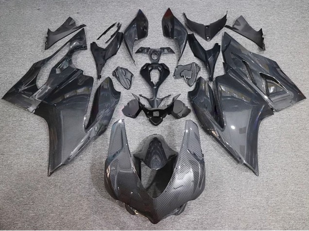 Großhandel Ducati 959/1299 Motorrad Verkleidung 2015-2020 - Schwarzer Carbonfaser Stil