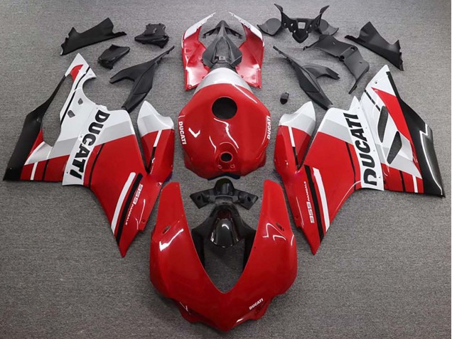 Großhandel Ducati 959 Motorrad Verkleidung 2015-2020 - Weiss Rot Glanzendes Schwarz