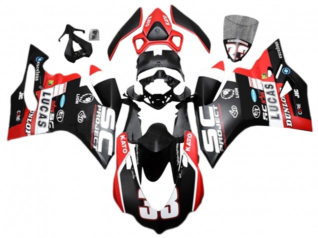 Großhandel Ducati 959/1299 Motorrad Verkleidung 2015-2020 - Weiss Rot Matt Schwarz Lucas 33