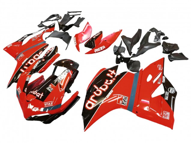 Großhandel Ducati 959/1299 Motorrad Verkleidung 2015-2020 - Rot Glanzendes Schwarz Fiamm