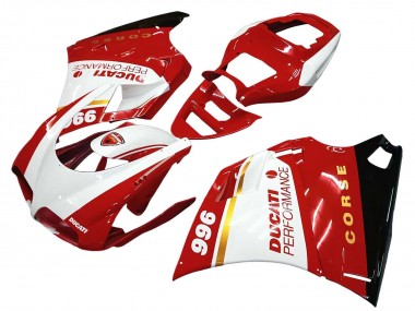 Großhandel Ducati 996 Motorrad Verkleidung 1993-2005 - Weiss Rot Gold Glanzendes Schwarz Corse Performance