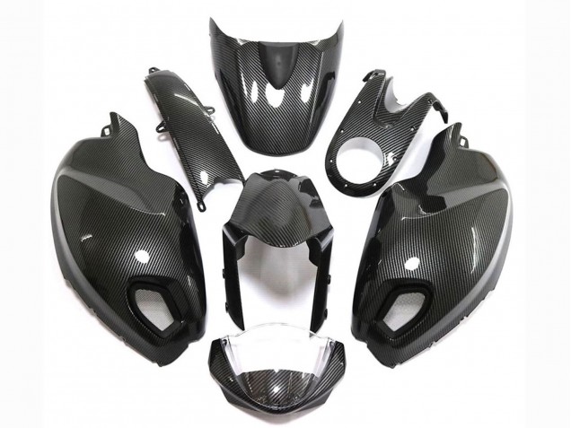 Großhandel Ducati Monster 696 796 1100 1100S Motorrad Verkleidung 2008-2012 - Schwarzer Carbonfaser Stil