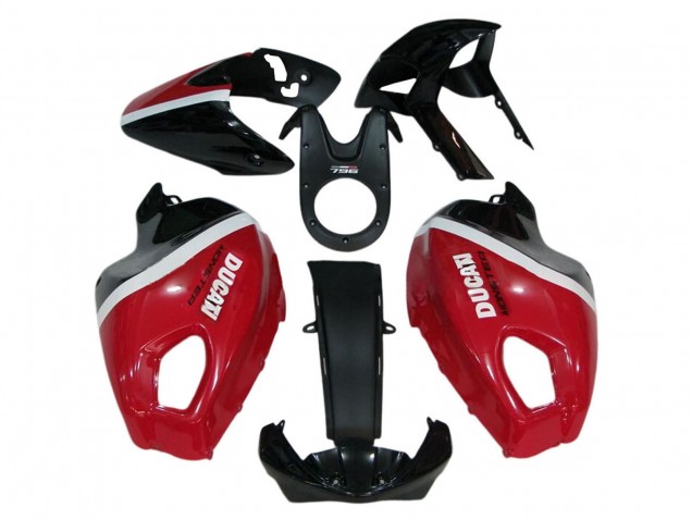 Großhandel Ducati Monster 696 796 1100 1100S Motorrad Verkleidung 2008-2012 - Rot Weiss Glanzendes Schwarz