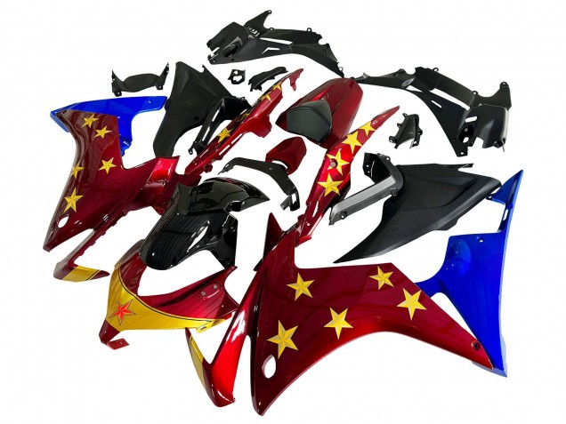 Großhandel Honda CBR500R Motorrad Verkleidung 2013-2015 - Rot Blau Gelb Stern