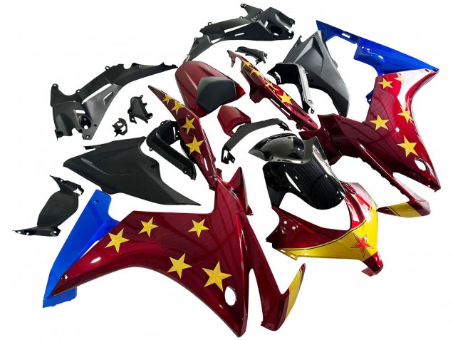 Großhandel Honda CBR500R Motorrad Verkleidung 2013-2015 - Rot Blau Gelb Stern