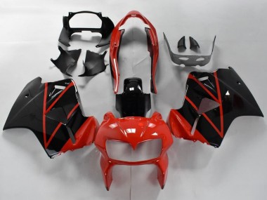 Großhandel Honda VFR 800 Motorrad Verkleidung 1998-2001 - Rot Glanzendes Schwarz Streifen