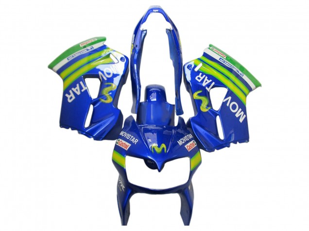 Großhandel Honda VFR 800 Motorrad Verkleidung 2002-2013 - Blau Grun Weiss MoviStar Castrol