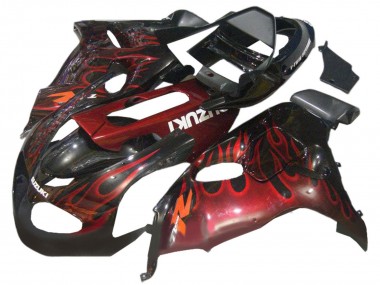 Großhandel Suzuki TL1000R Motorrad Verkleidung 1998-2003 - Glanzendes Schwarz Rot Flamme