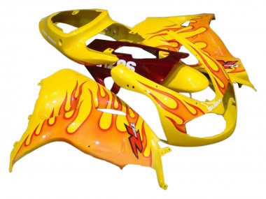 Großhandel Suzuki TL1000R Motorrad Verkleidung 1998-2003 - Gelb mit Rot Flamme