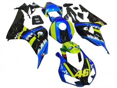 Großhandel Honda CBR1000RR Motorrad Verkleidung 2006-2007 - Blau Fluoreszierendes Grun Glanzendes Schwarz Hai 46