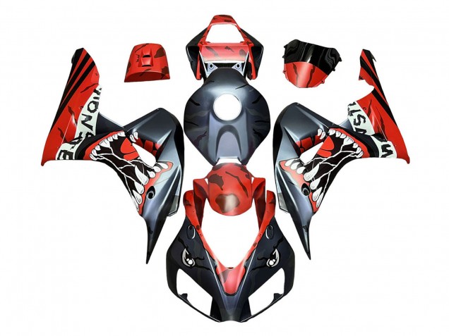Großhandel Honda CBR1000RR Motorrad Verkleidung 2006-2007 - Rot Matt Schwarz Monster Hai