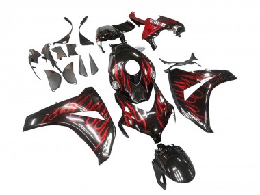 Großhandel Honda CBR1000RR Motorrad Verkleidung 2008-2011 - Glanzendes Schwarz Rot Flamme