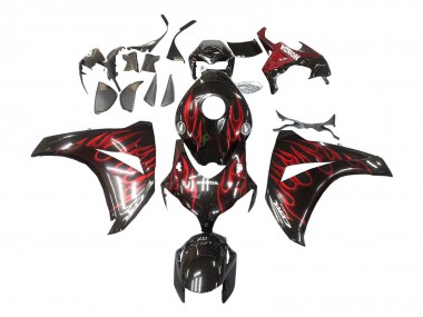 Großhandel Honda CBR1000RR Motorrad Verkleidung 2008-2011 - Glanzendes Schwarz Rot Flamme