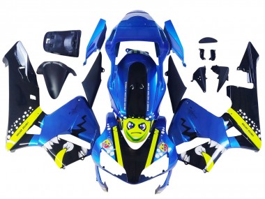 Großhandel Honda CBR600RR Motorrad Verkleidung 2003-2004 - Blau Neon Gelb Glanzendes Schwarz Hai