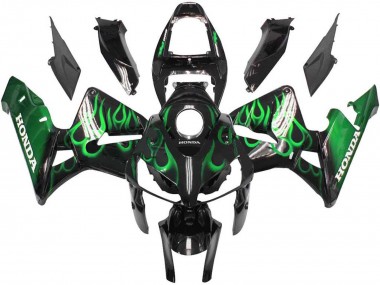 Großhandel Honda CBR600RR Motorrad Verkleidung 2005-2006 - Glanzendes Schwarz Grun Flamme