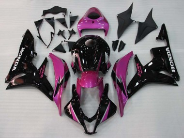 Großhandel Honda CBR600RR Motorrad Verkleidung 2007-2008 - Rosa Glanzendes Schwarz Rennen