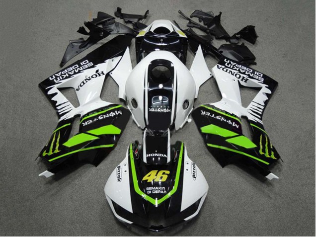 Großhandel Honda CBR600RR Motorrad Verkleidung 2009-2012 - Weiss Grun Glanzendes Schwarz Semakin Didepan Monster 46