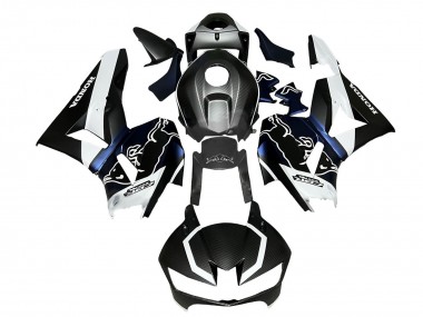 Großhandel Honda CBR600RR Motorrad Verkleidung 2013-2023 - Schwarzer Carbonfaser Stil Weiss blau Red Bull