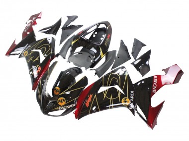 Großhandel Kawasaki ZX10R Motorrad Verkleidung 2006-2007 - Schwarz Rot Gold BACARDI