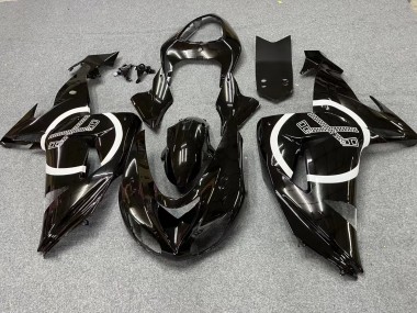 Großhandel Kawasaki ZX10R Motorrad Verkleidung 2006-2007 - Glanzendes Schwarz Weiss Kreis