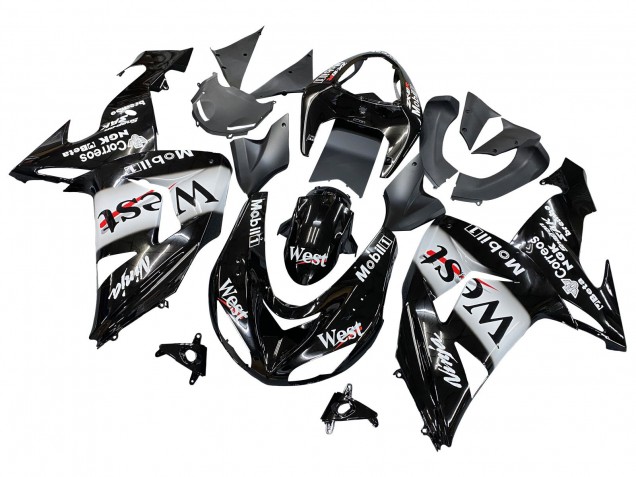 Großhandel Kawasaki ZX10R Motorrad Verkleidung 2006-2007 - Glanzendes Schwarz Weiss West