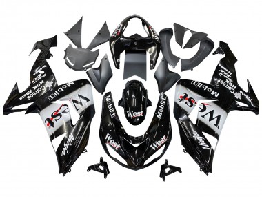 Großhandel Kawasaki ZX10R Motorrad Verkleidung 2006-2007 - Glanzendes Schwarz Weiss West