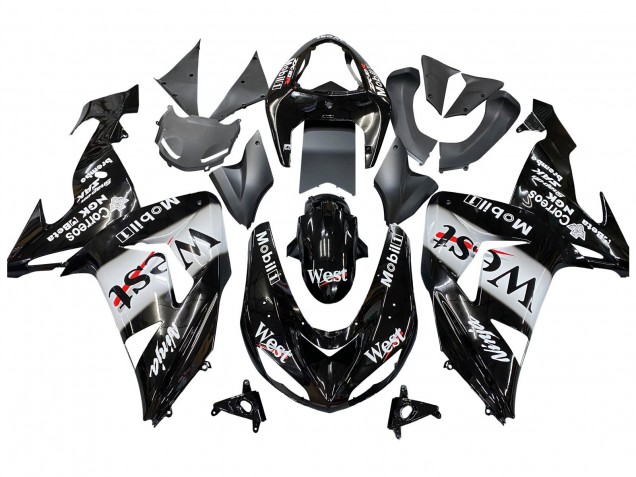 Großhandel Kawasaki ZX10R Motorrad Verkleidung 2006-2007 - Glanzendes Schwarz Weiss West