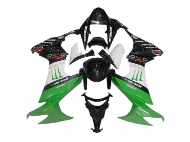 Großhandel Kawasaki ZX10R Motorrad Verkleidung 2008-2010 - Glanzendes Schwarz Weiss Grun Monster