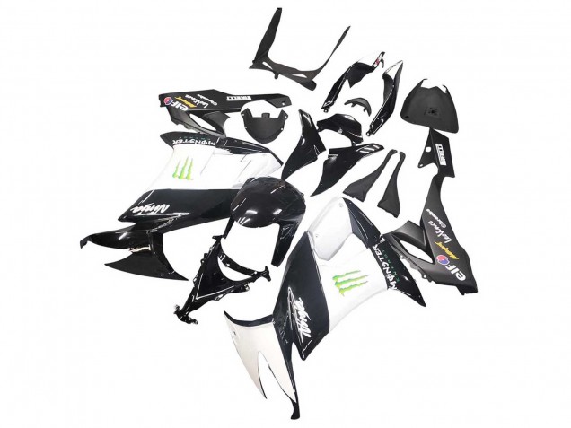 Großhandel Kawasaki ZX10R Motorrad Verkleidung 2008-2010 - Glanzendes Schwarz Weiss Grun Monster Elf