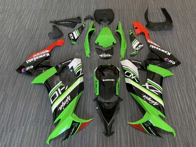 Großhandel Kawasaki ZX10R Motorrad Verkleidung 2008-2010 - Grun Weiss Rot Schwarz Elf Monster Energy