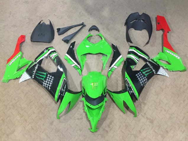 Großhandel Kawasaki ZX10R Motorrad Verkleidung 2008-2010 - Grun Weiss Schwarz Rot Monster