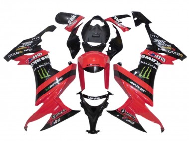 Großhandel Kawasaki ZX10R Motorrad Verkleidung 2008-2010 - Rot Schwarz Grun Monster Elf 27