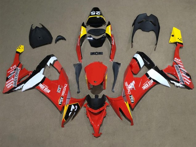 Großhandel Kawasaki ZX10R Motorrad Verkleidung 2008-2010 - Rot Gelb Weiss Schwarz