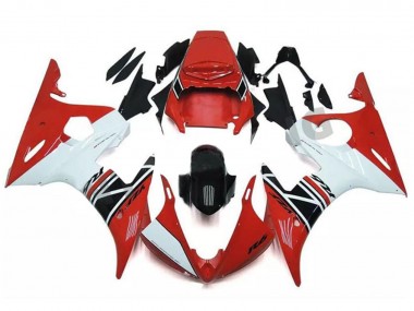 Großhandel Yamaha YZF R6 Motorrad Verkleidung 2003-2004 - Rot Weiss Glanzendes Schwarz