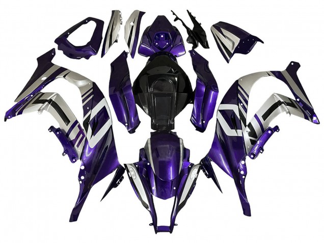 Großhandel Kawasaki ZX10R Motorrad Verkleidung 2008-2010 - Lila Silber Schwarz