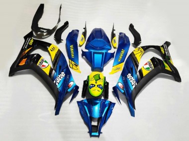 Großhandel Kawasaki ZX10R Motorrad Verkleidung 2008-2010 - Blau Gelb Schwarz Hai