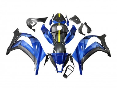 Großhandel Kawasaki ZX10R Motorrad Verkleidung 2008-2010 - Blau Gelb Matt Schwarz