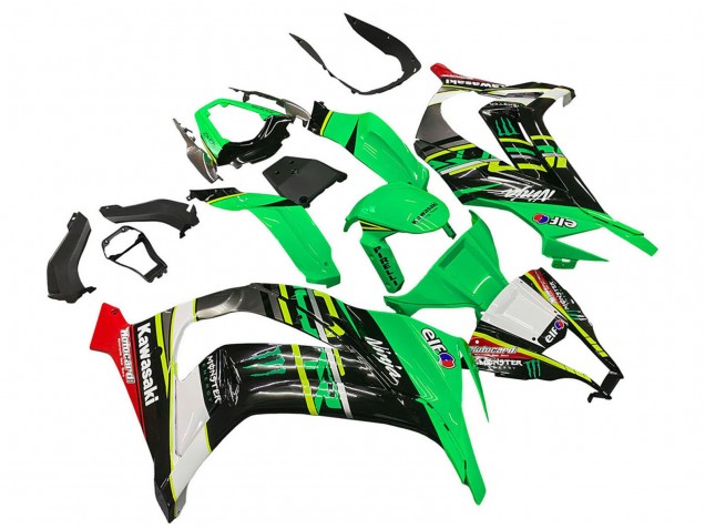 Großhandel Kawasaki ZX10R Motorrad Verkleidung 2011-2015 - Grun Gelb Schwarz Weiss Elf Monster