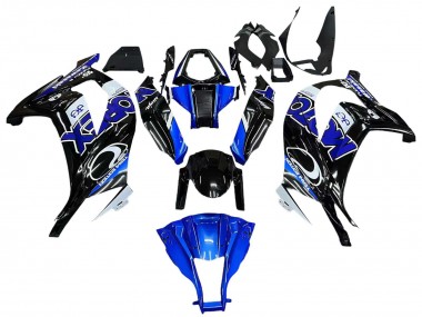 Großhandel Kawasaki ZX10R Motorrad Verkleidung 2011-2015 - Blau Weiss Glanzendes Schwarz