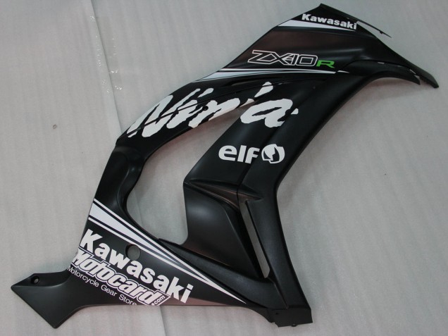 Großhandel Kawasaki ZX10R Motorrad Verkleidung 2011-2015 - Glanzendes Schwarz Weiss Elf Schnee Aufkleber