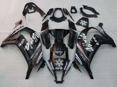 Großhandel Kawasaki ZX10R Motorrad Verkleidung 2011-2015 - Glanzendes Schwarz Weiss Elf Schnee Aufkleber