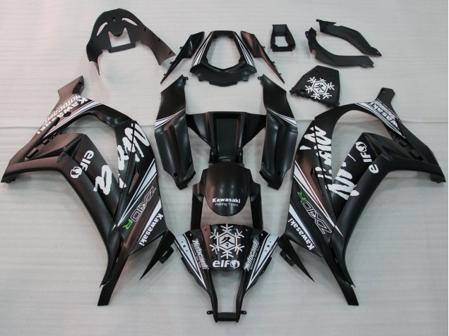 Großhandel Kawasaki ZX10R Motorrad Verkleidung 2011-2015 - Glanzendes Schwarz Weiss Elf Schnee Aufkleber