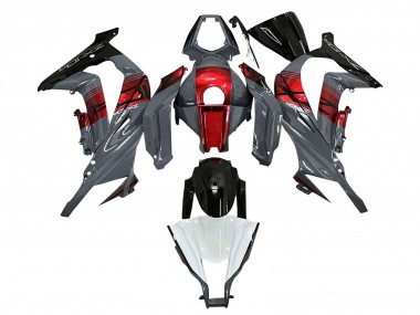 Großhandel Kawasaki ZX10R Motorrad Verkleidung 2011-2015 - Grau Rot Glanzendes Schwarz