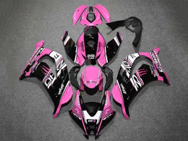 Großhandel Kawasaki ZX10R Motorrad Verkleidung 2016-2020 - Rosa Glanzendes Schwarz Weiss Elf Monster