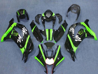Großhandel Kawasaki ZX10R Motorrad Verkleidung 2016-2020 - Glanzendes Schwarz Grun Monster
